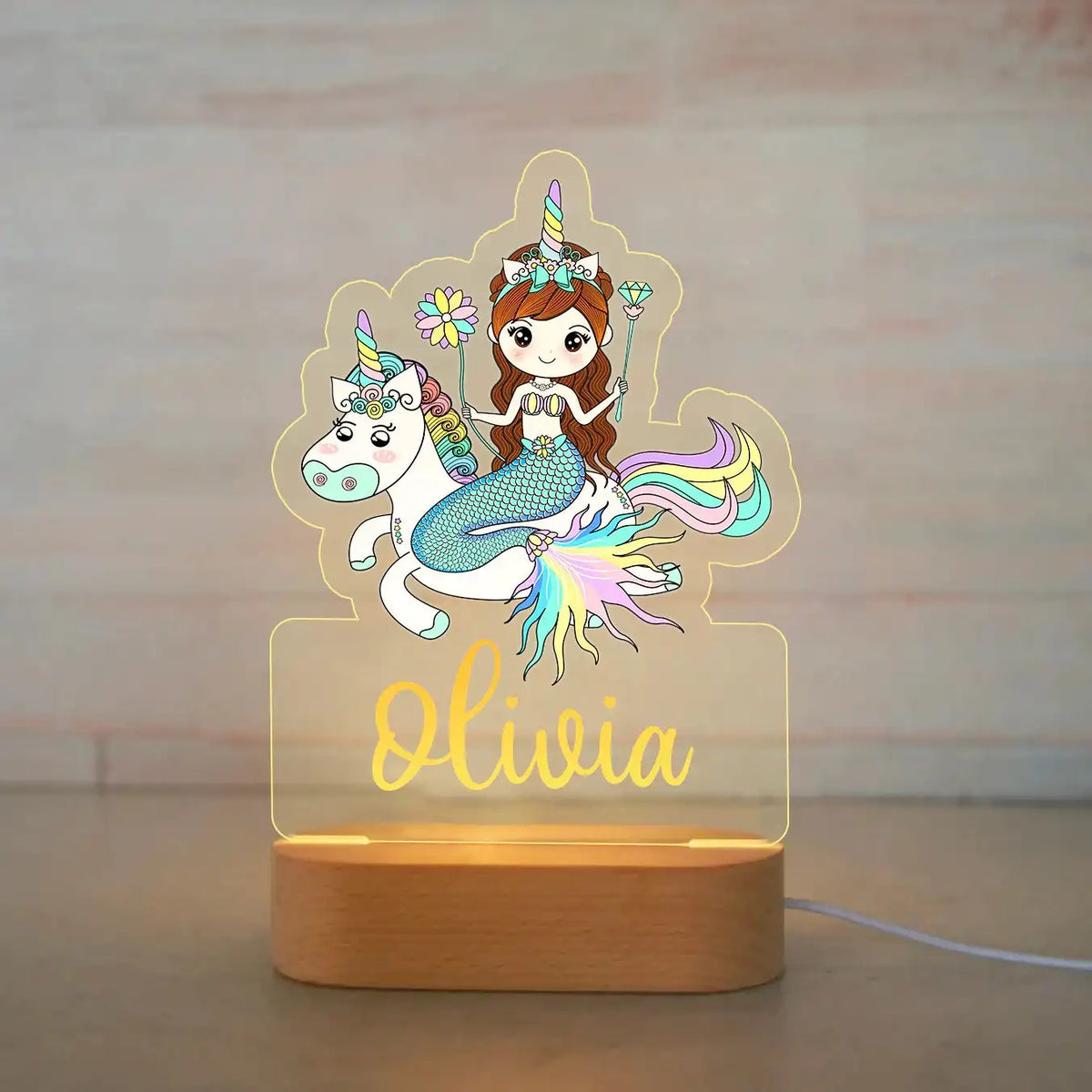 Children Lighting - Personalized Animal Night Light Custom Name Acrylic Lamp for Kids Bedroom SW-36210346 - SWEET-LIGHTS