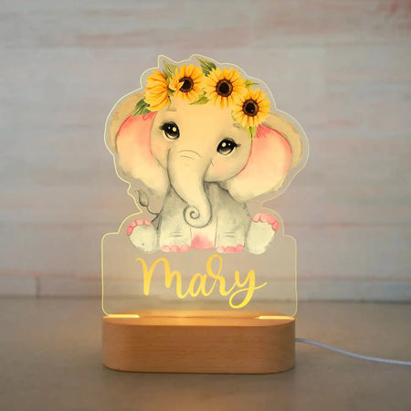 Children Lighting - Personalized Animal Night Light Custom Name Acrylic Lamp for Kids Bedroom SW-36210346 - SWEET-LIGHTS