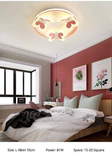 Children Lighting - Kids Ceiling Lamp Butterfly Pink Light SW-36210345 - SWEET-LIGHTS