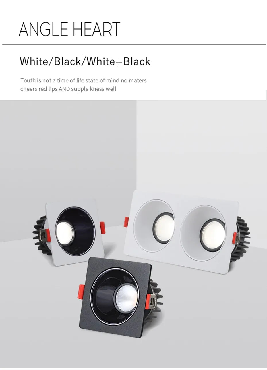 Spotlight - Anti Glare Led Downlight Dimmable Recessed Ceiling Light 7W 12W 15W AC85-265V SW-36214057 - SWEET-LIGHTS