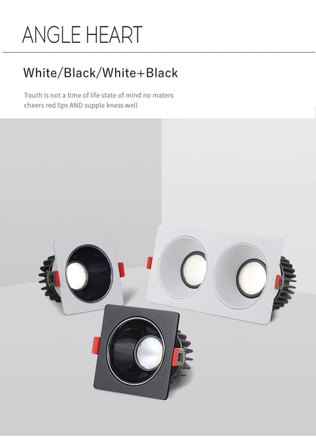 Spotlight - Anti Glare Led Downlight Dimmable Recessed Ceiling Light 7W 12W 15W AC85-265V SW-36214057 - SWEET-LIGHTS