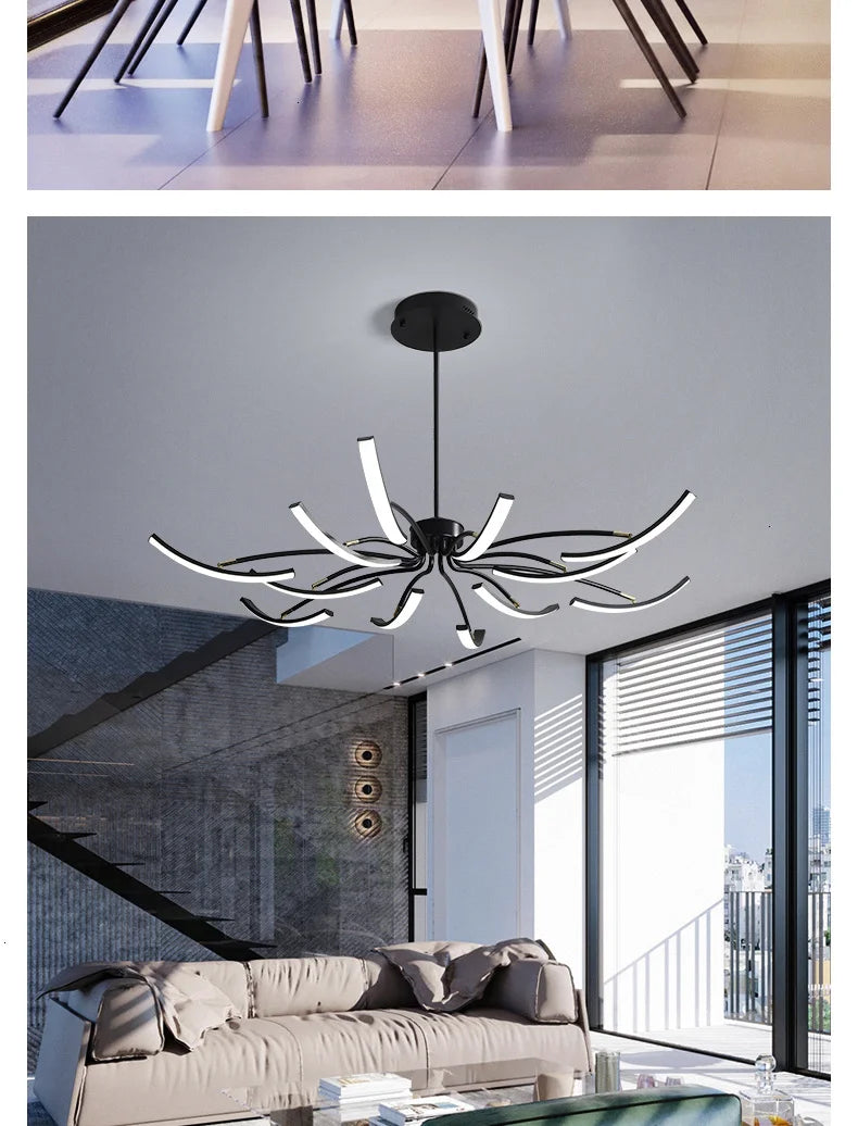 Ceiling Light - MDWELL Matte Black/White Modern LED Ceiling Lights for Living Room Bedroom Adjustable Lamp SW-36210345 - SWEET-LIGHTS