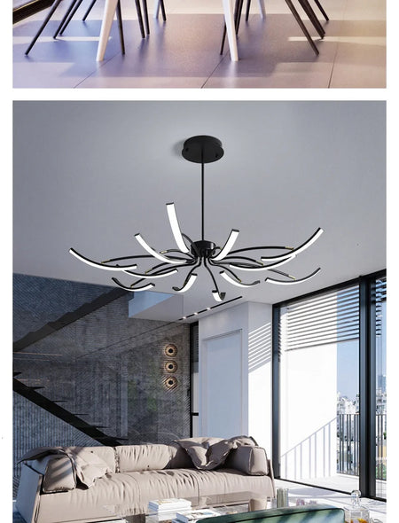 Ceiling Light - MDWELL Matte Black/White Modern LED Ceiling Lights for Living Room Bedroom Adjustable Lamp SW-36210345 - SWEET-LIGHTS