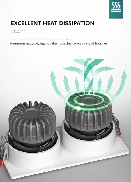Spotlight - Anti Glare Led Downlight Dimmable Recessed Ceiling Light 7W 12W 15W AC85-265V SW-36214057 - SWEET-LIGHTS