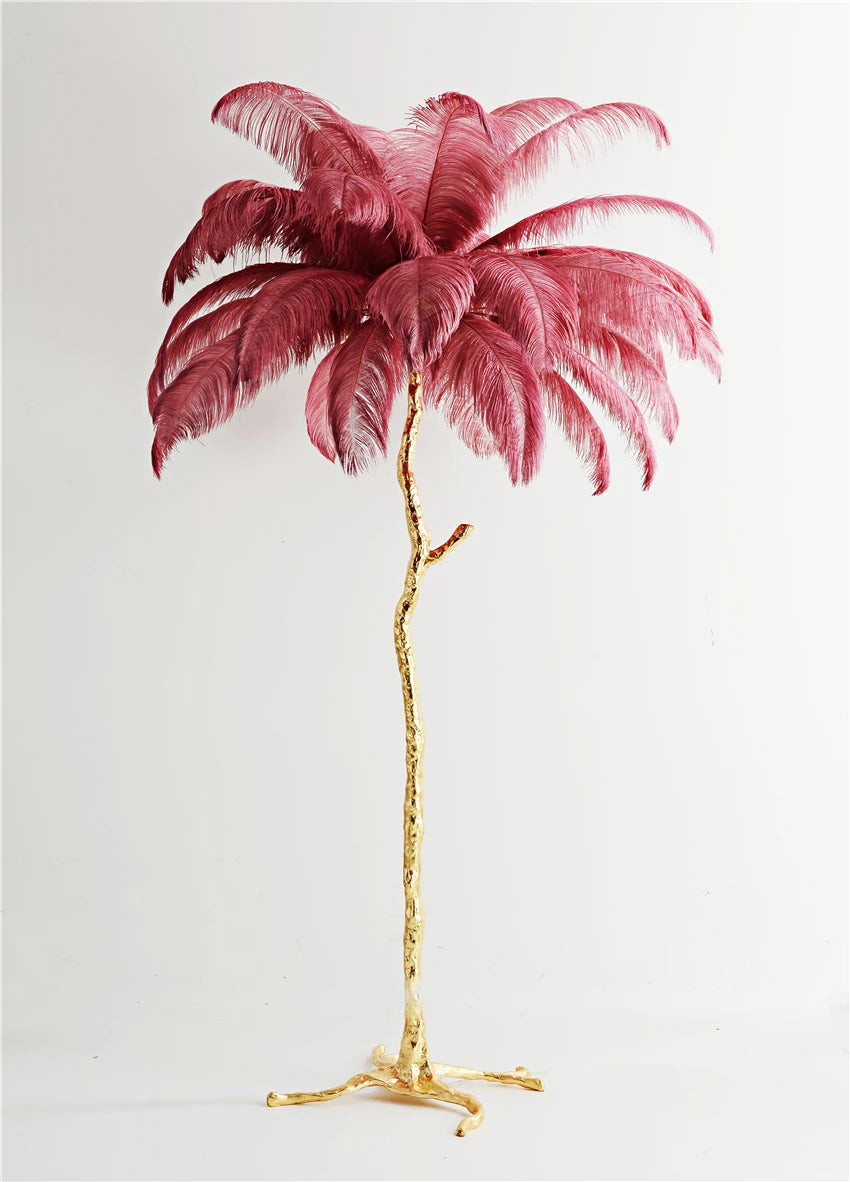 Floor Lamp - Nordic LED Ostrich Feather Deco Gold Resin SW-36210457 - SWEET-LIGHTS