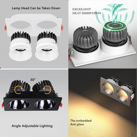 Spotlight - Anti Glare Led Downlight Dimmable Recessed Ceiling Light 7W 12W 15W AC85-265V SW-36214057 - SWEET-LIGHTS