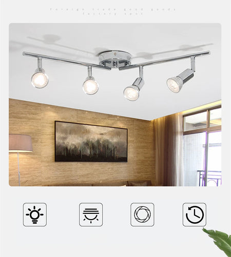 Spotlight - 4/6 Head LED Ceiling Light Rotatable 360 Degrees GU10 Spotlight Living Room Lighting SW-36214567 - SWEET-LIGHTS