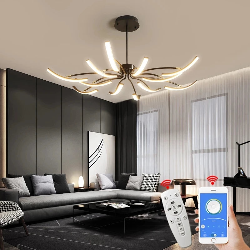 Ceiling Light - MDWELL Matte Black/White Modern LED Ceiling Lights for Living Room Bedroom Adjustable Lamp SW-36210345 - SWEET-LIGHTS