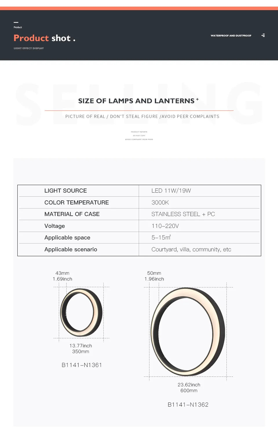 Outdoor Light - Modern Wall Light, IP65 Waterproof, Round, Stainless Steel, Creative Porch Trim SW-36210924 - SWEET-LIGHTS