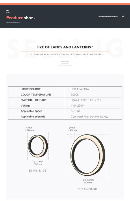 Outdoor Light - Modern Wall Light, IP65 Waterproof, Round, Stainless Steel, Creative Porch Trim SW-36210924 - SWEET-LIGHTS