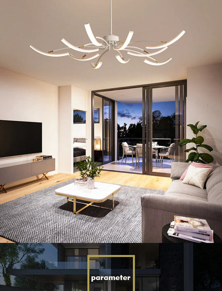 Ceiling Light - MDWELL Matte Black/White Modern LED Ceiling Lights for Living Room Bedroom Adjustable Lamp SW-36210345 - SWEET-LIGHTS