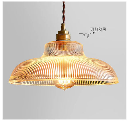 Pendant Light - Japanese Brass Semicircular Glass Chandelier for Bedroom and Dining Room SW-36210456 - SWEET-LIGHTS