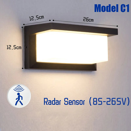 Outdoor Light - LED Motion Sensor Waterproof Wall Lamp SW-36210927 - SWEET-LIGHTS