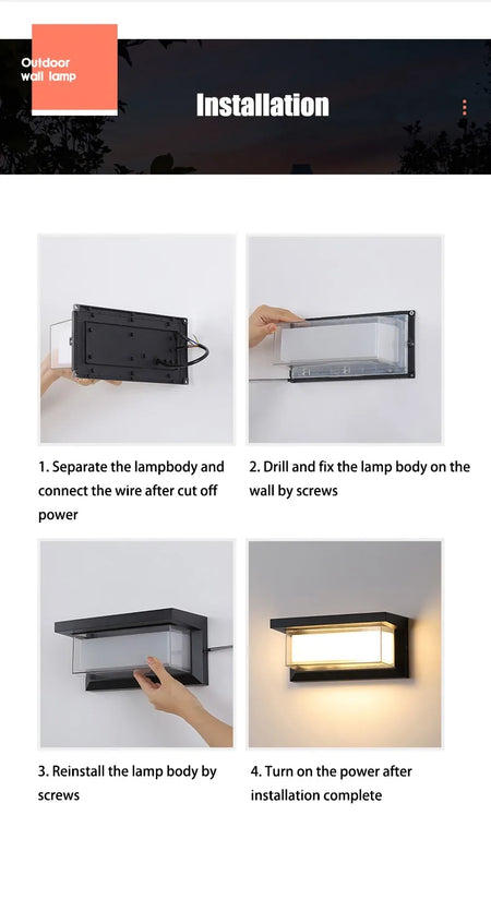 Outdoor Light - LED Motion Sensor Waterproof Wall Lamp IP65 SW-36210438 - SWEET-LIGHTS