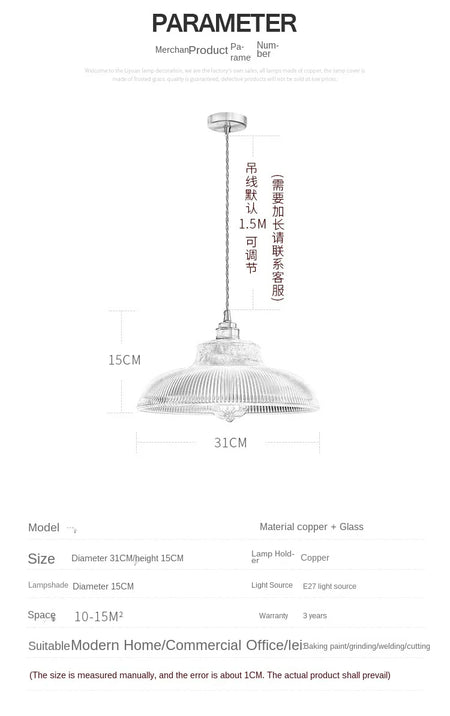 Pendant Light - Japanese Brass Semicircular Glass Chandelier for Bedroom and Dining Room SW-36210456 - SWEET-LIGHTS