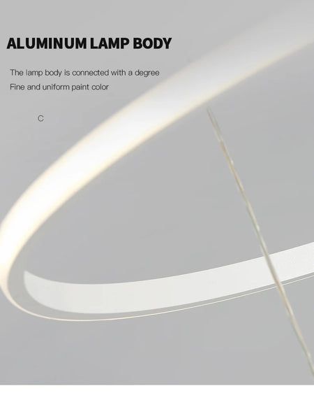 Pendant Light - Modern Pendant Lamp Led Rings Chandelier Black Loft Indoor Fixture SW-36210456 - SWEET-LIGHTS