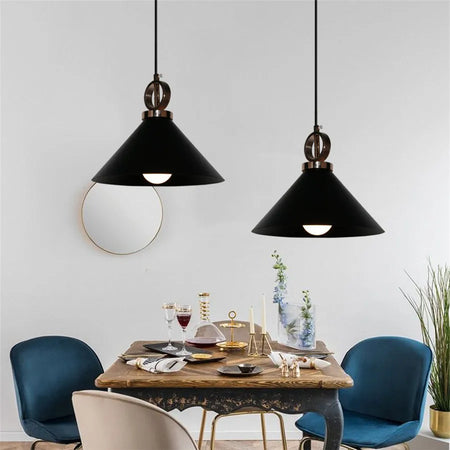 Pendant Light - Modern Hanging Wood Aluminium E27 for Dining Room Black Decor SW-36210345 - SWEET-LIGHTS