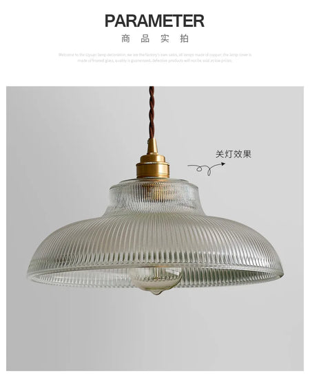 Pendant Light - Japanese Brass Semicircular Glass Chandelier for Bedroom and Dining Room SW-36210456 - SWEET-LIGHTS