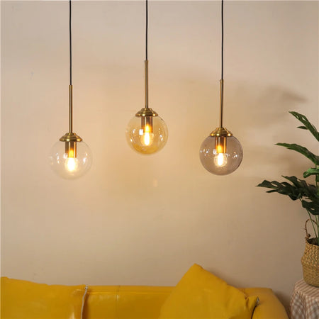 Pendant Light - Nordic Gray Glass Ball Island Pendant Lamp SW-36210678 - SWEET-LIGHTS