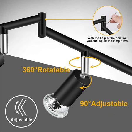 Spotlight - 4/6 Head LED Ceiling Light Rotatable 360 Degrees GU10 Spotlight Living Room Lighting SW-36214567 - SWEET-LIGHTS