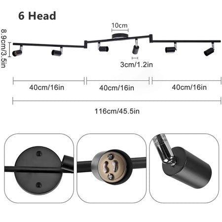 Spotlight - 4/6 Head LED Ceiling Light Rotatable 360 Degrees GU10 Spotlight Living Room Lighting SW-36214567 - SWEET-LIGHTS