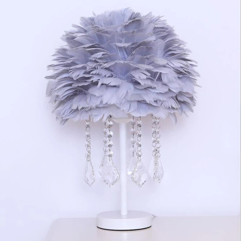 Table Lamp - Feimefeiyou Modern Feather Crystal for Bedroom SW-36210578 - SWEET-LIGHTS