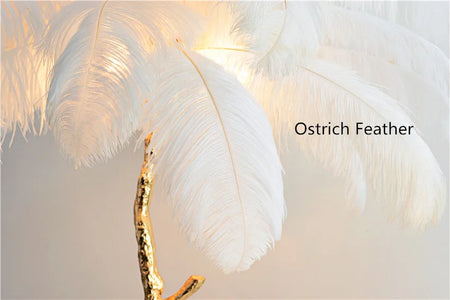 Floor Lamp - Nordic LED Ostrich Feather Deco Gold Resin SW-36210457 - SWEET-LIGHTS