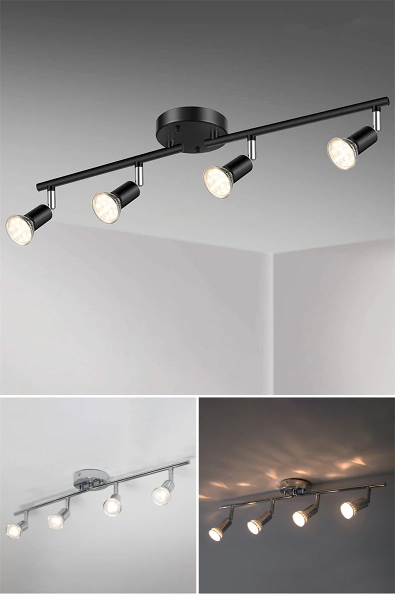 Spotlight - 4/6 Head LED Ceiling Light Rotatable 360 Degrees GU10 Spotlight Living Room Lighting SW-36214567 - SWEET-LIGHTS