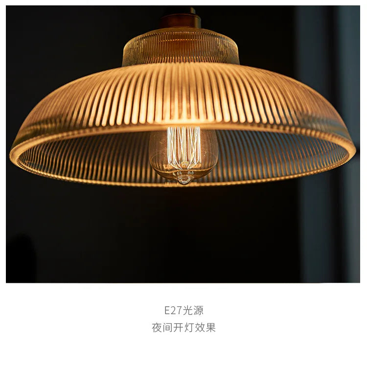 Pendant Light - Japanese Brass Semicircular Glass Chandelier for Bedroom and Dining Room SW-36210456 - SWEET-LIGHTS