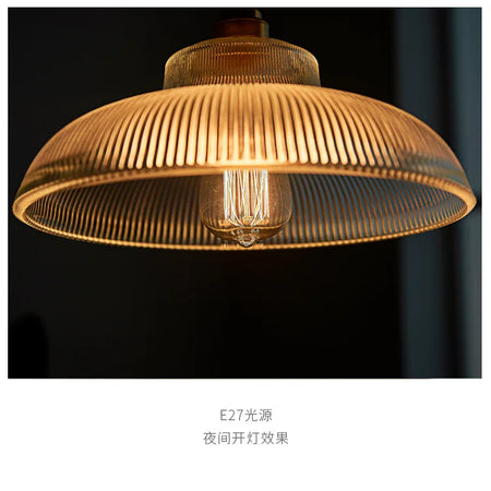 Pendant Light - Japanese Brass Semicircular Glass Chandelier for Bedroom and Dining Room SW-36210456 - SWEET-LIGHTS