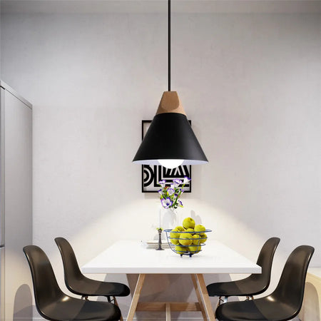 Pendant Light - Modern Hanging Wood Aluminium E27 for Dining Room Black Decor SW-36210345 - SWEET-LIGHTS