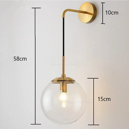 Wall Light - Nordic Modern Vintage Wall Lamps LED Glass Ball Mirror Bedroom Living Room Light Fixtures SW-36210345 - SWEET-LIGHTS
