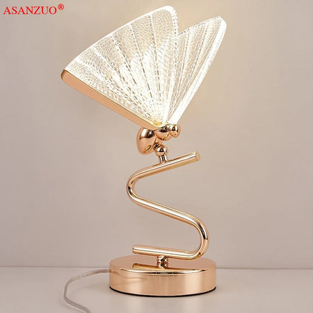Table Lamp - Butterfly Lampshade Nordic Bedside Lamp Gold SW-36210456 - SWEET-LIGHTS