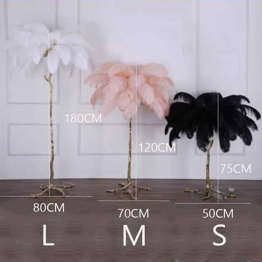 Floor Lamp - Nordic LED Ostrich Feather Deco Gold Resin SW-36210457 - SWEET-LIGHTS