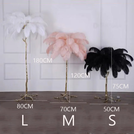 Floor Lamp - Nordic LED Ostrich Feather Deco Gold Resin SW-36210457 - SWEET-LIGHTS