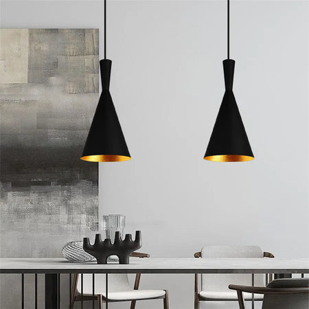 Pendant Light - Modern Hanging Wood Aluminium E27 for Dining Room Black Decor SW-36210345 - SWEET-LIGHTS