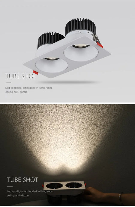Spotlight - Anti Glare Led Downlight Dimmable Recessed Ceiling Light 7W 12W 15W AC85-265V SW-36214057 - SWEET-LIGHTS