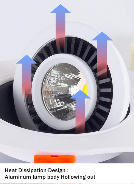 Spotlight - 360 Angle Rotatable LED COB Recessed Downlight 10W 14W 20W 24W Ceiling Spot Light AC 220V SW-36210345 - SWEET-LIGHTS