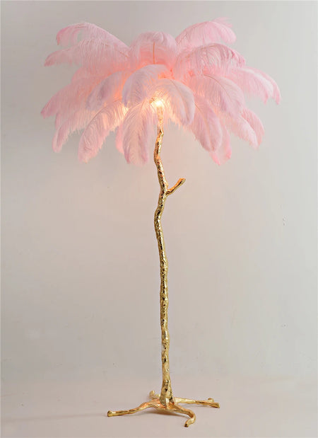 Floor Lamp - Nordic LED Ostrich Feather Deco Gold Resin SW-36210457 - SWEET-LIGHTS