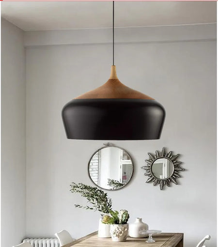 Pendant Light - Modern Hanging Wood Aluminium E27 for Dining Room Black Decor SW-36210345 - SWEET-LIGHTS