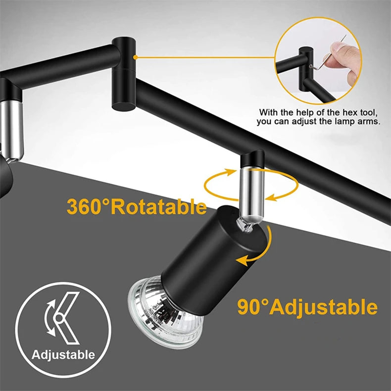 Spotlight - 4/6 Head LED Ceiling Light Rotatable 360 Degrees GU10 Spotlight Living Room Lighting SW-36214567 - SWEET-LIGHTS