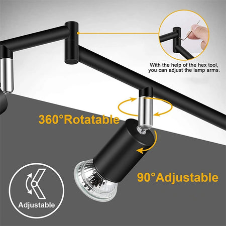 Spotlight - 4/6 Head LED Ceiling Light Rotatable 360 Degrees GU10 Spotlight Living Room Lighting SW-36214567 - SWEET-LIGHTS