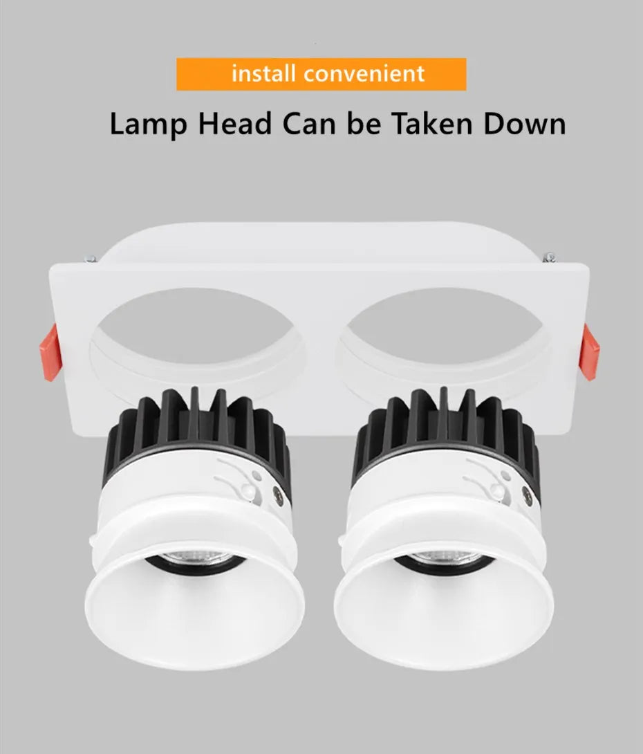 Spotlight - Anti Glare Led Downlight Dimmable Recessed Ceiling Light 7W 12W 15W AC85-265V SW-36214057 - SWEET-LIGHTS