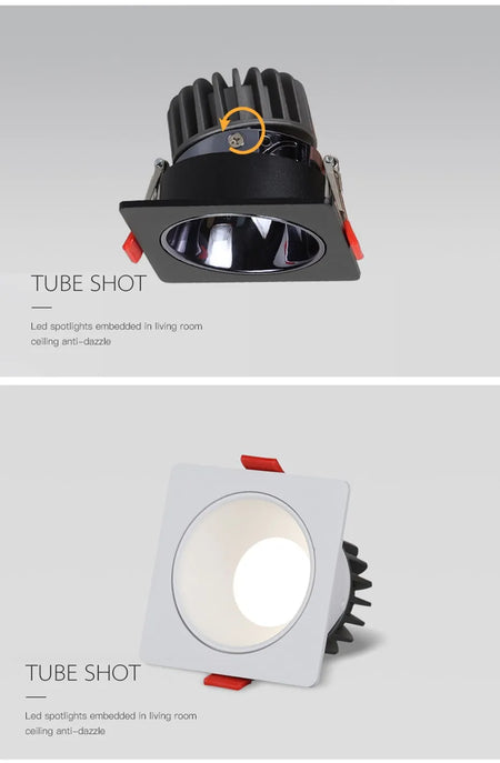 Spotlight - Anti Glare Led Downlight Dimmable Recessed Ceiling Light 7W 12W 15W AC85-265V SW-36214057 - SWEET-LIGHTS