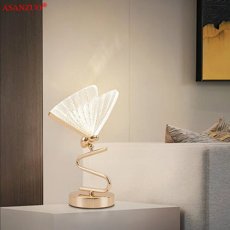 Table Lamp - Butterfly Lampshade Nordic Bedside Lamp Gold SW-36210456 - SWEET-LIGHTS