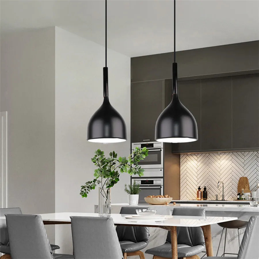 Pendant Light - Modern Hanging Wood Aluminium E27 for Dining Room Black Decor SW-36210345 - SWEET-LIGHTS