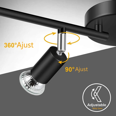 Spotlight - 4/6 Head LED Ceiling Light Rotatable 360 Degrees GU10 Spotlight Living Room Lighting SW-36214567 - SWEET-LIGHTS