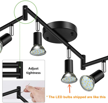 Spotlight - 4/6 Head LED Ceiling Light Rotatable 360 Degrees GU10 Spotlight Living Room Lighting SW-36214567 - SWEET-LIGHTS