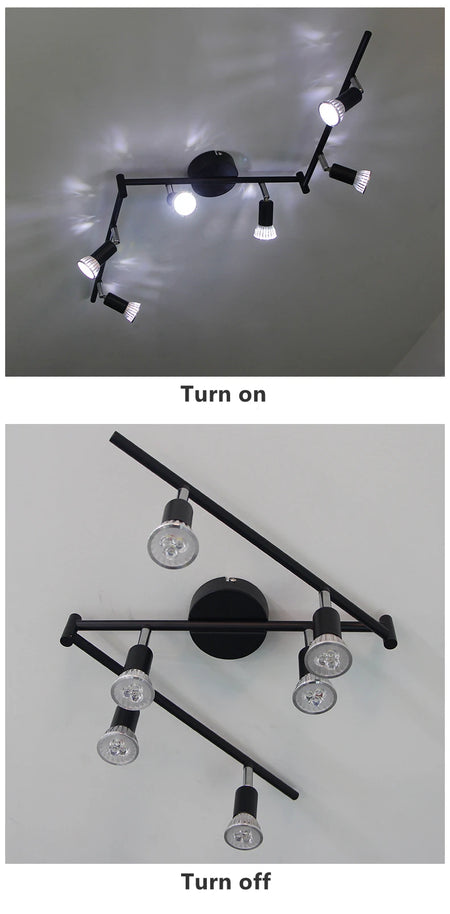 Spotlight - 4/6 Head LED Ceiling Light Rotatable 360 Degrees GU10 Spotlight Living Room Lighting SW-36214567 - SWEET-LIGHTS