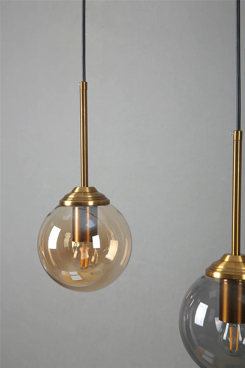 Pendant Light - Nordic Gray Glass Ball Island Pendant Lamp SW-36210678 - SWEET-LIGHTS
